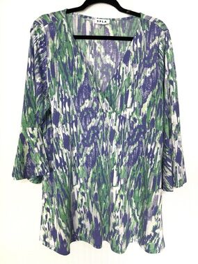 SPLA Surplice Blouse with Ruffled 3/4 Sleeves Size 1X